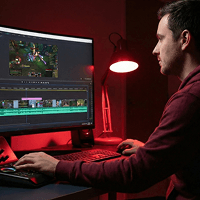 Video editor at work