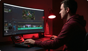 Video editor at work